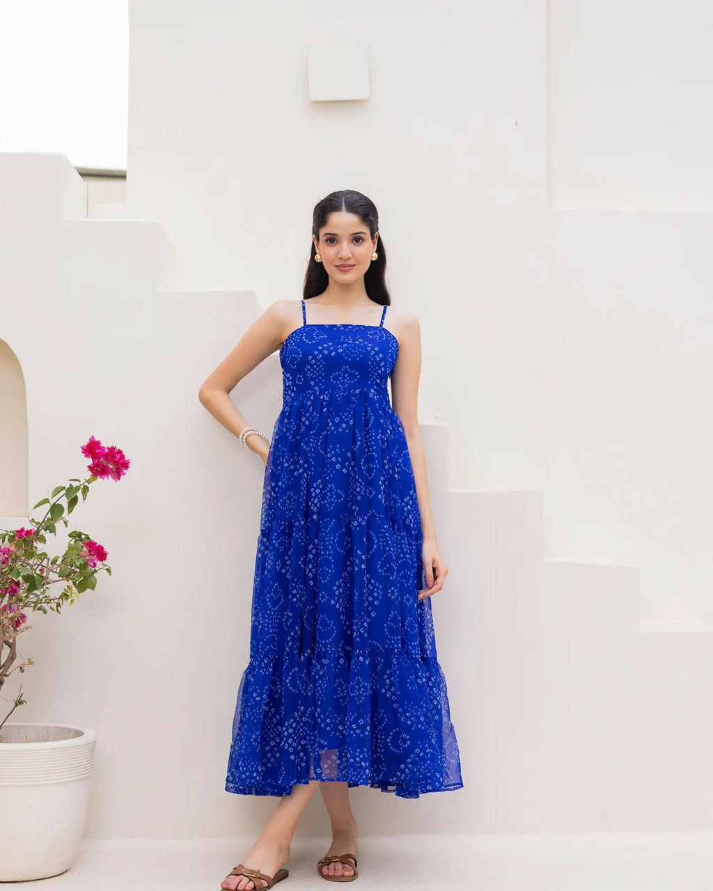 Aayaa Designer crape hand work Multi indo western - Blue