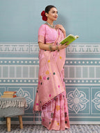 Shree Shyam Fashion Light Pink Silk Saree - Distacart