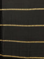 Ahalyaa Women's Black Georgette Gold Print Ready to Wear Saree