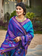 Shree Shyam Fashion Blue Soft Silk Saree - Distacart