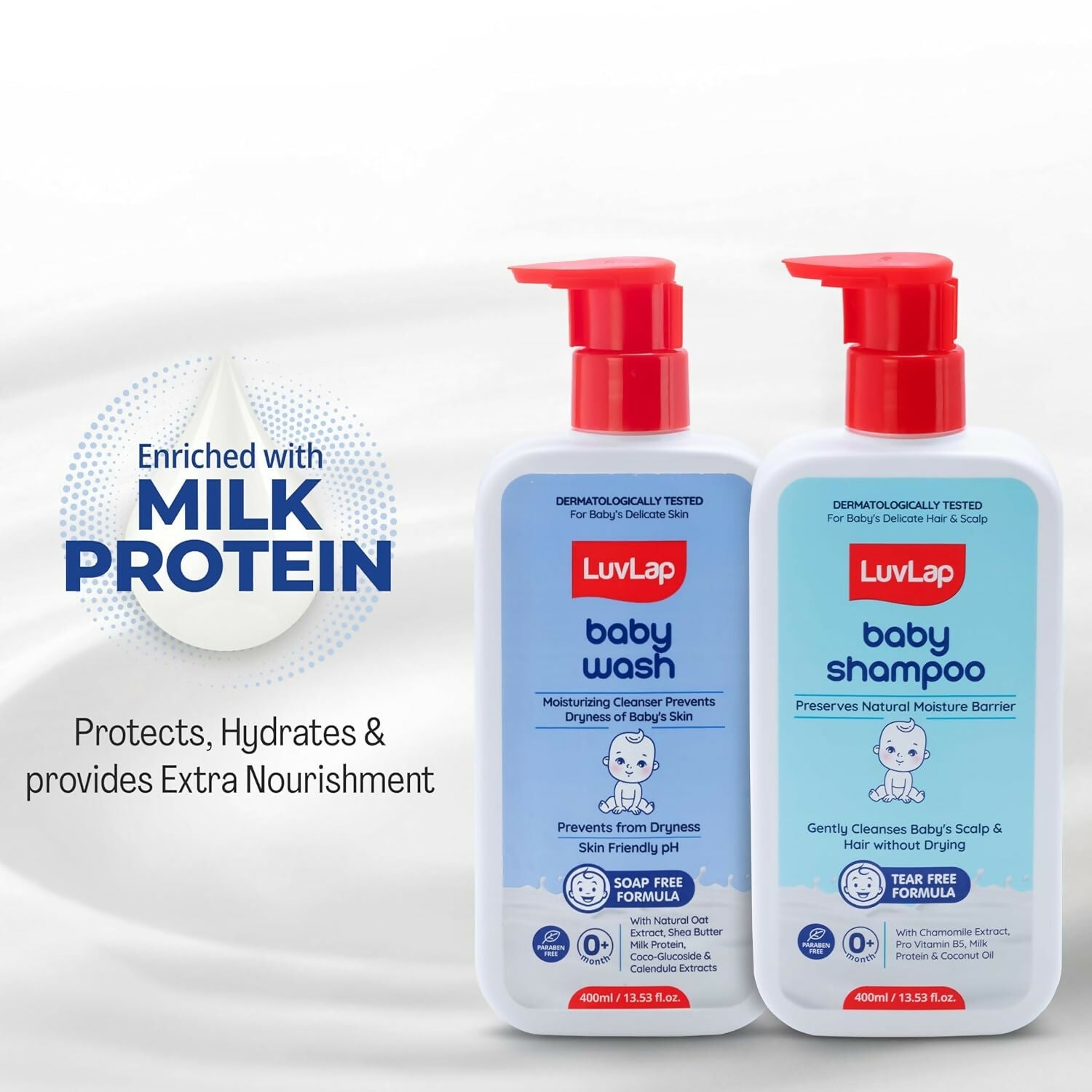 LuvLap Baby Shampoo + Baby Wash Combo Set