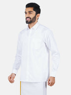 Ramraj Cotton Mens Full Sleeve Formal 100 % Cotton White Shirt