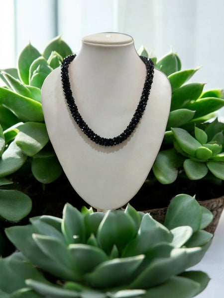 Inhanns Noor-E-Jalwa – Handmade Crystal Bead Necklace -Adjustable - Black Only Necklace