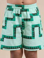 Snakes and Ladders Boys Green Table Print Shirt and Boxer Sets from Siblings Collection