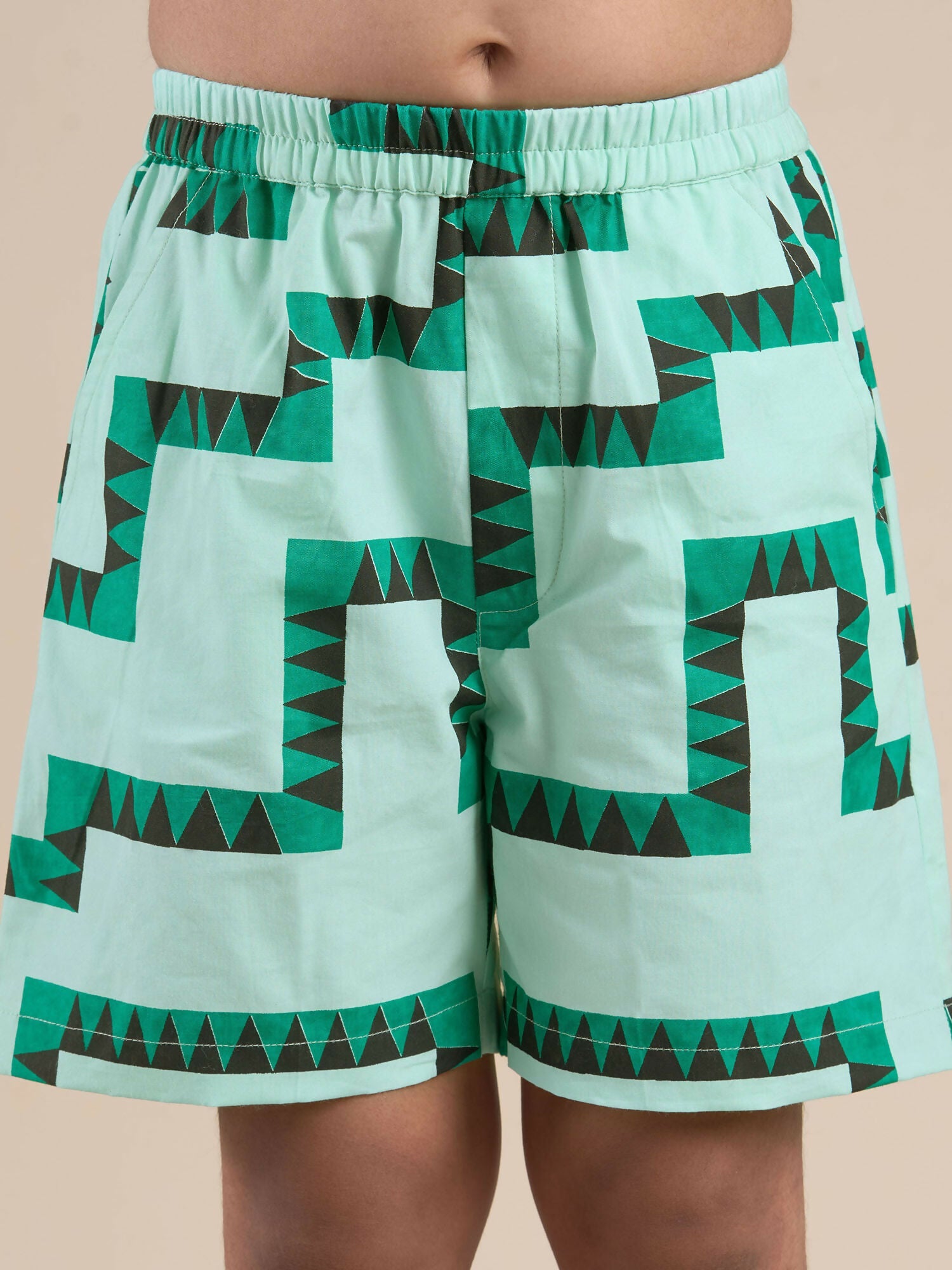 Snakes and Ladders Boys Green Table Print Shirt and Boxer Sets from Siblings Collection