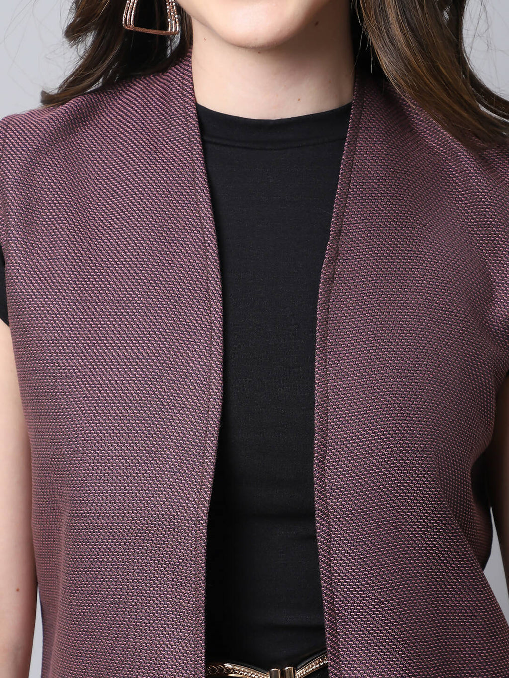 Even Apparels Wine Polywool Open Front Women's Long Coat - Distacart