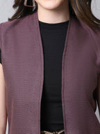 Even Apparels Wine Polywool Open Front Women's Long Coat - Distacart