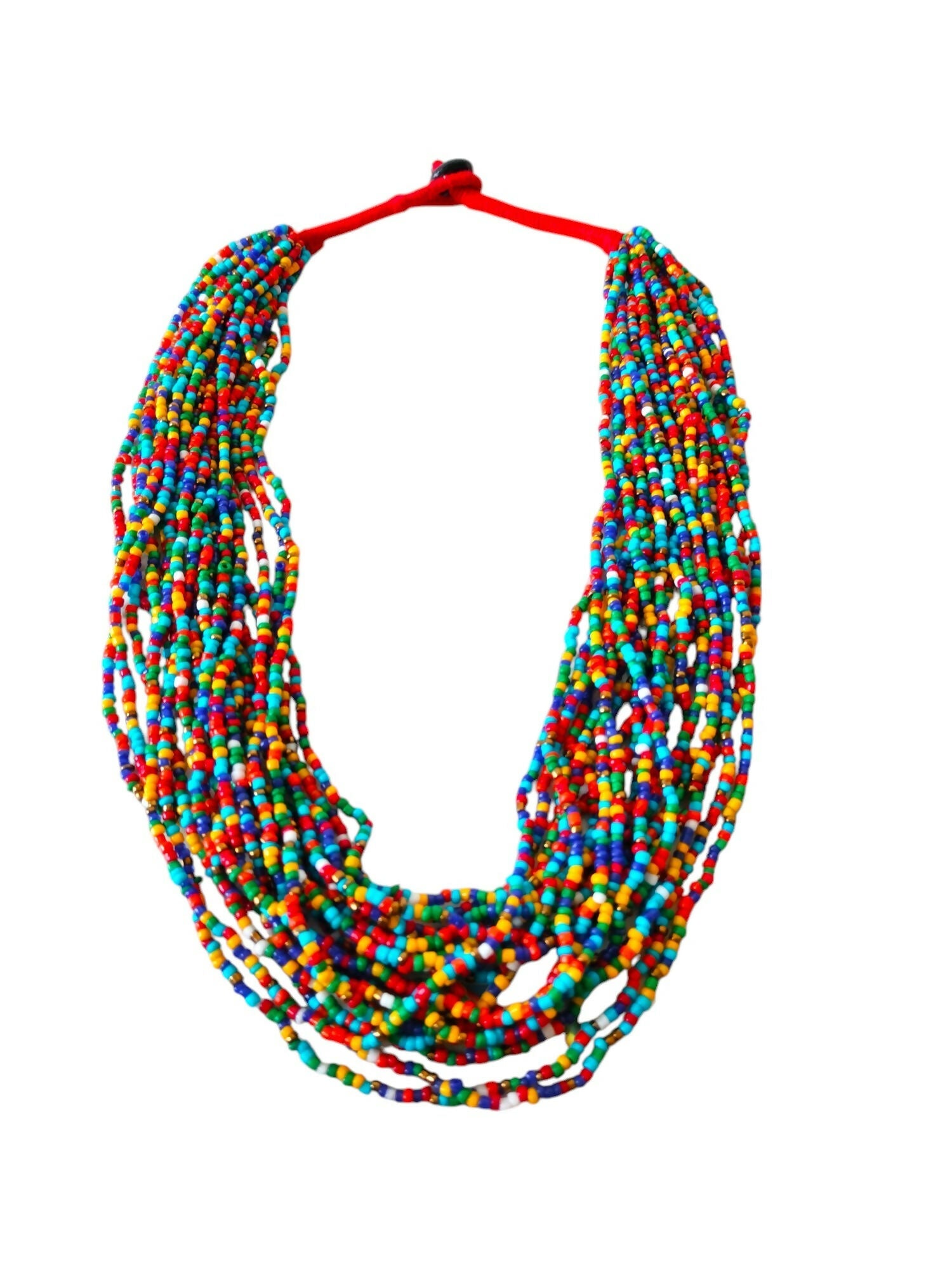 Inhanns Handmade Beaded Multilayer Necklace, 20 Layers - Multi Colour