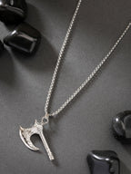 NVR Men's Silver-Plated Stainless Steel Pendant with Chain