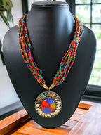 Inhanns Everyday Statement Beaded Pendant Necklace - Multi Colour