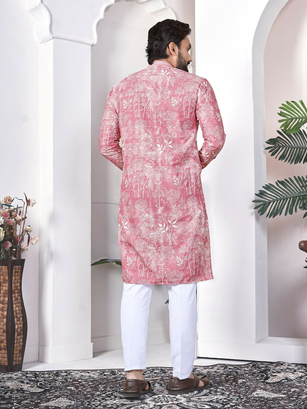 Anaita Pink Digital Printed Work Cotton Straight Kurta