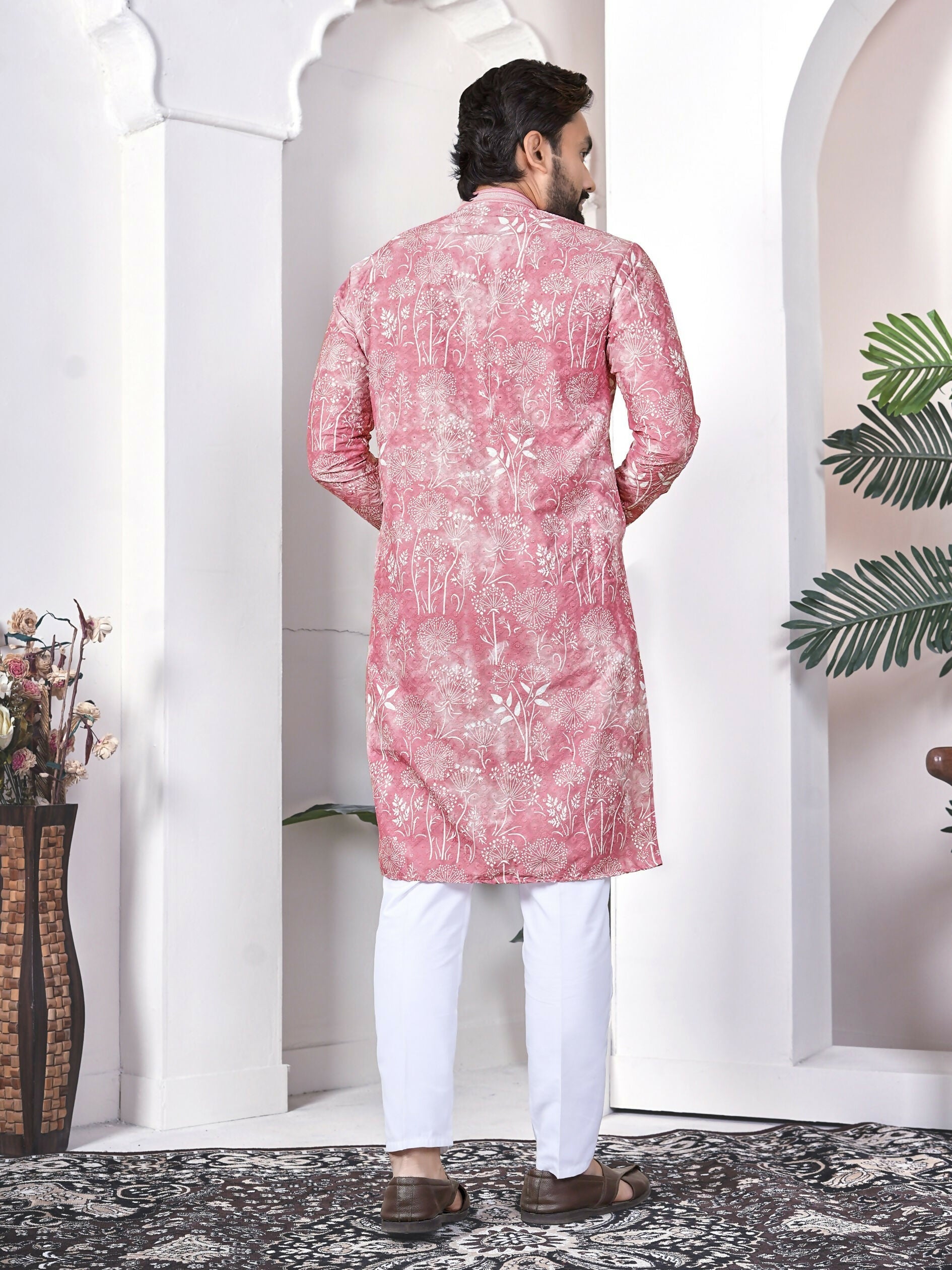 Anaita Pink Digital Printed Work Cotton Straight Kurta