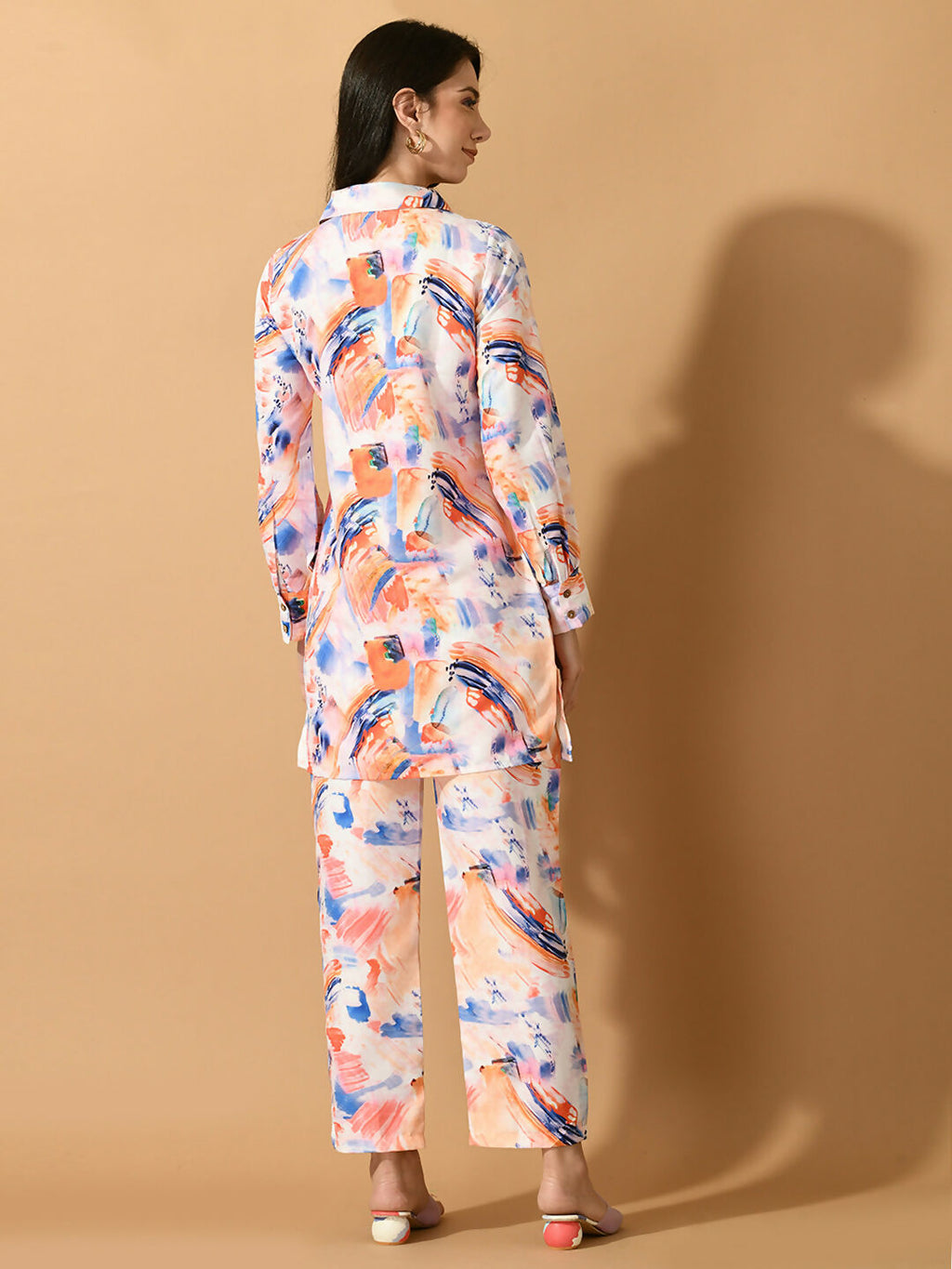 Myshka Women's Multi Printed Shirt With Trousers