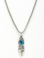 NVR Men's Silver-Plated Stainless Steel Pendant with Chain