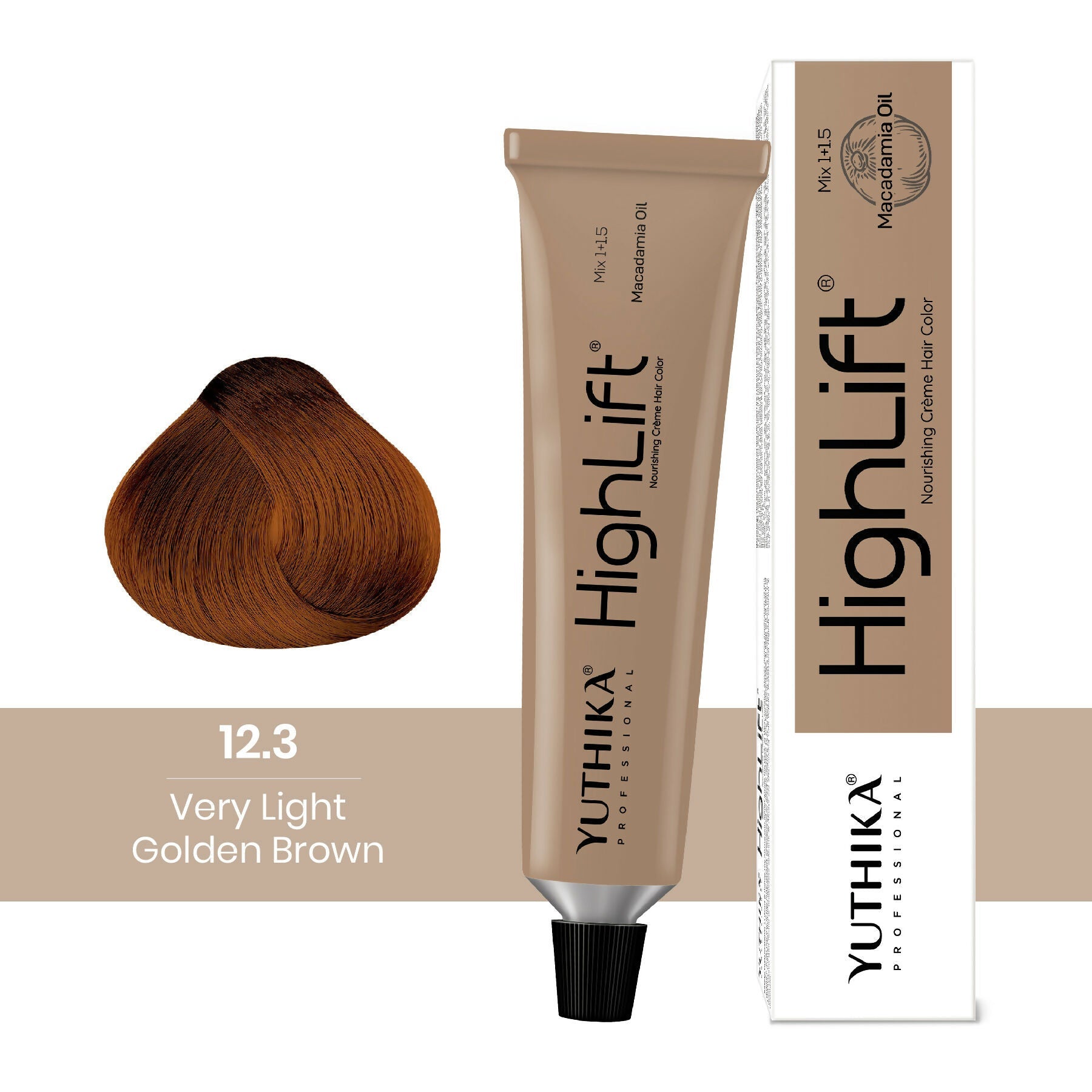 Yuthika Professional High lift Creme Hair Colour 12.3 Very Light Golden Brown - Distacart