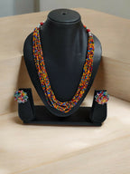 Inhanns Bloom Handmade Beaded Necklace With Earrings - 12 Layers - Multicolor Necklace Set