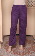 Miravan Womens Purple Cotton Animal Print Kurta With Palazzo And Dupatta - Distacart