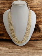 Inhanns Bloom Handmade Beaded Only Necklace - 12 Layers - Cream Necklace