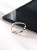 NVR Women's Silver-Plated Rectangular Stylish Ring