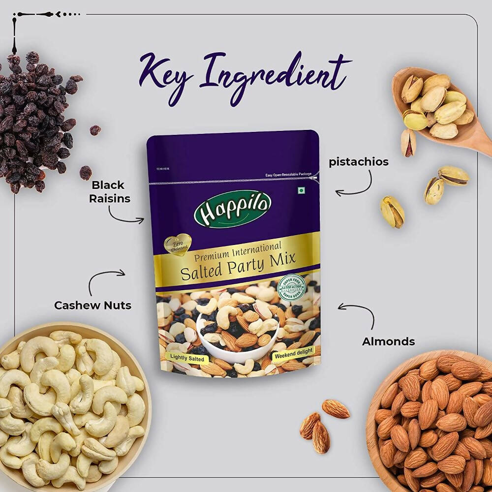 Happilo Premium Nuts & Dry Fruit Combo (Trail Mix, Nut Mix & Party Mix) - Distacart
