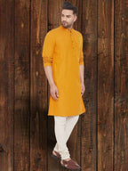 Even Apparels Pure Cotton Yellow Kurta - Yellow