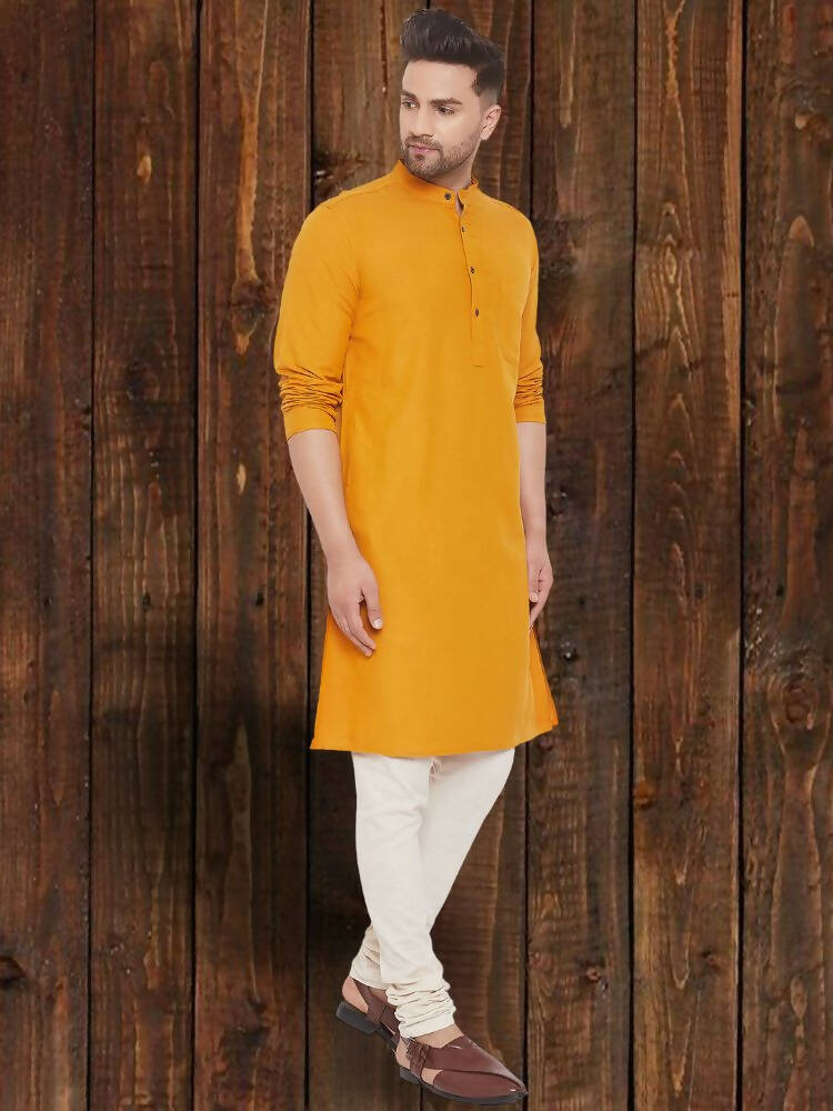 Even Apparels Pure Cotton Yellow Kurta - Yellow