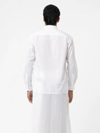 Ramraj Cotton Mens Full Sleeve White Shirt Plus Size - Samrat Cotton