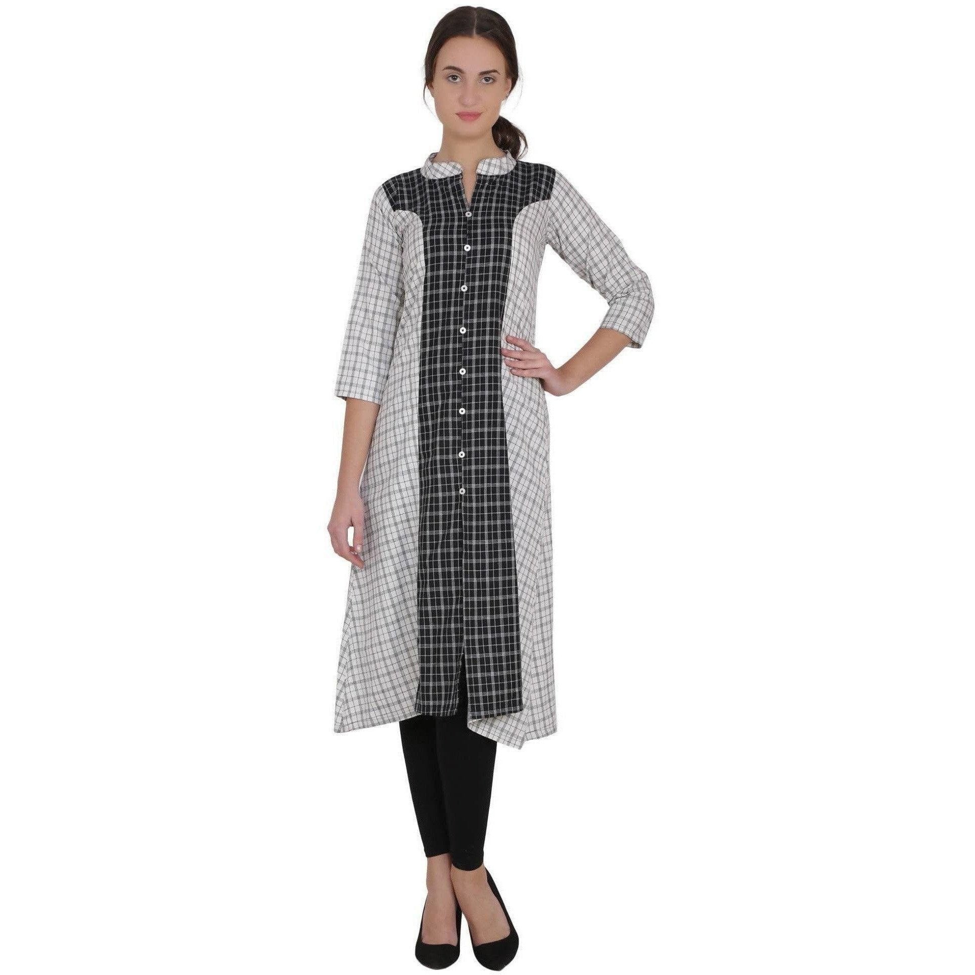 Kanoor Women's Multi Cotton A-Line Kurti