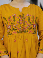 The52 Women's Beautiful Cotton Fabric Thread Work Straight Kurta Pant and Dupatta Set - Distacart