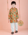 Joban Fashion Kids Island Cotton Full Sleeves Printed Kurta and Pyjama- Multi