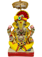 Eco-Friendly Ganesh Idols (Non-Toxic Colors) With Chatri, Akshat & Kumkum