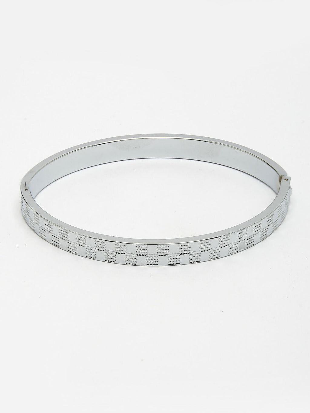 NVR Men's Silver-Plated Stainless Steel Kada Bracelet - Distacart