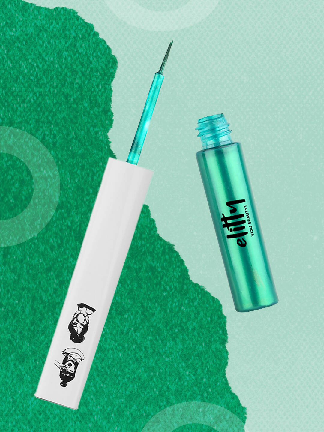 Elitty Green Pop Color Metallic Finish Liquid Eyeliner - Power Move (Emerald)