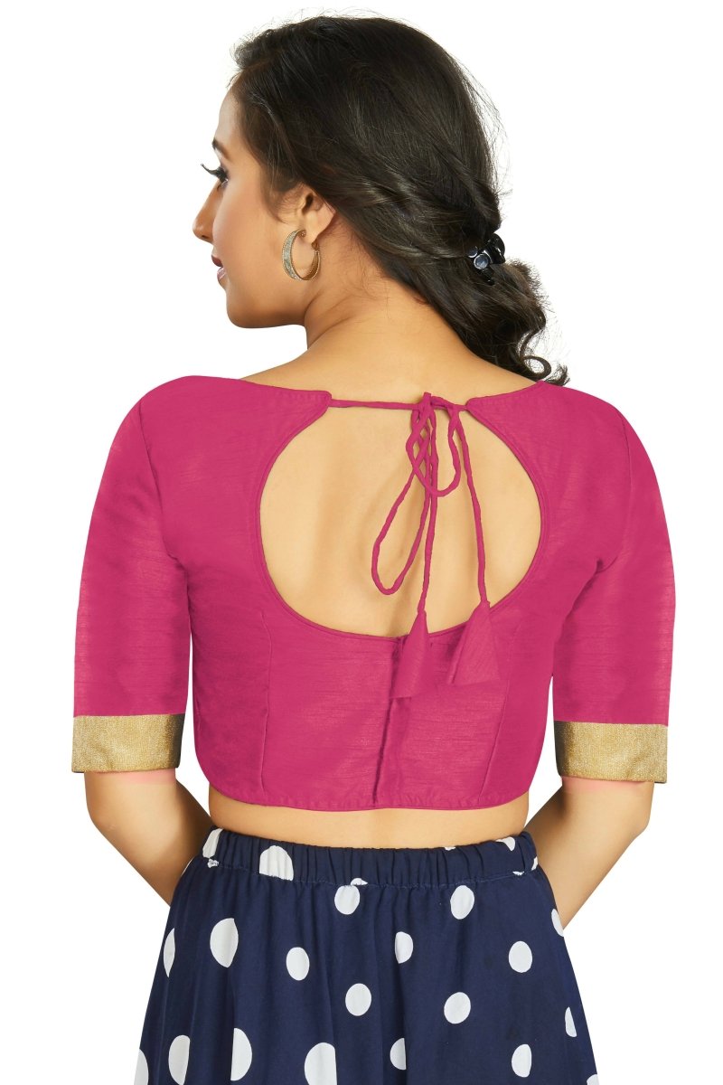 Aastha Fashion Women's Pink Art Silk Designer Traditional Readymade Blouse