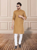 Even Apparels Men's Pure Cotton Beige Kurta
