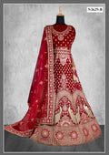 Maroon Velvet Zardosi Work With Pure Mirror Work Lehenga Choli - Nimaya Tyohar
