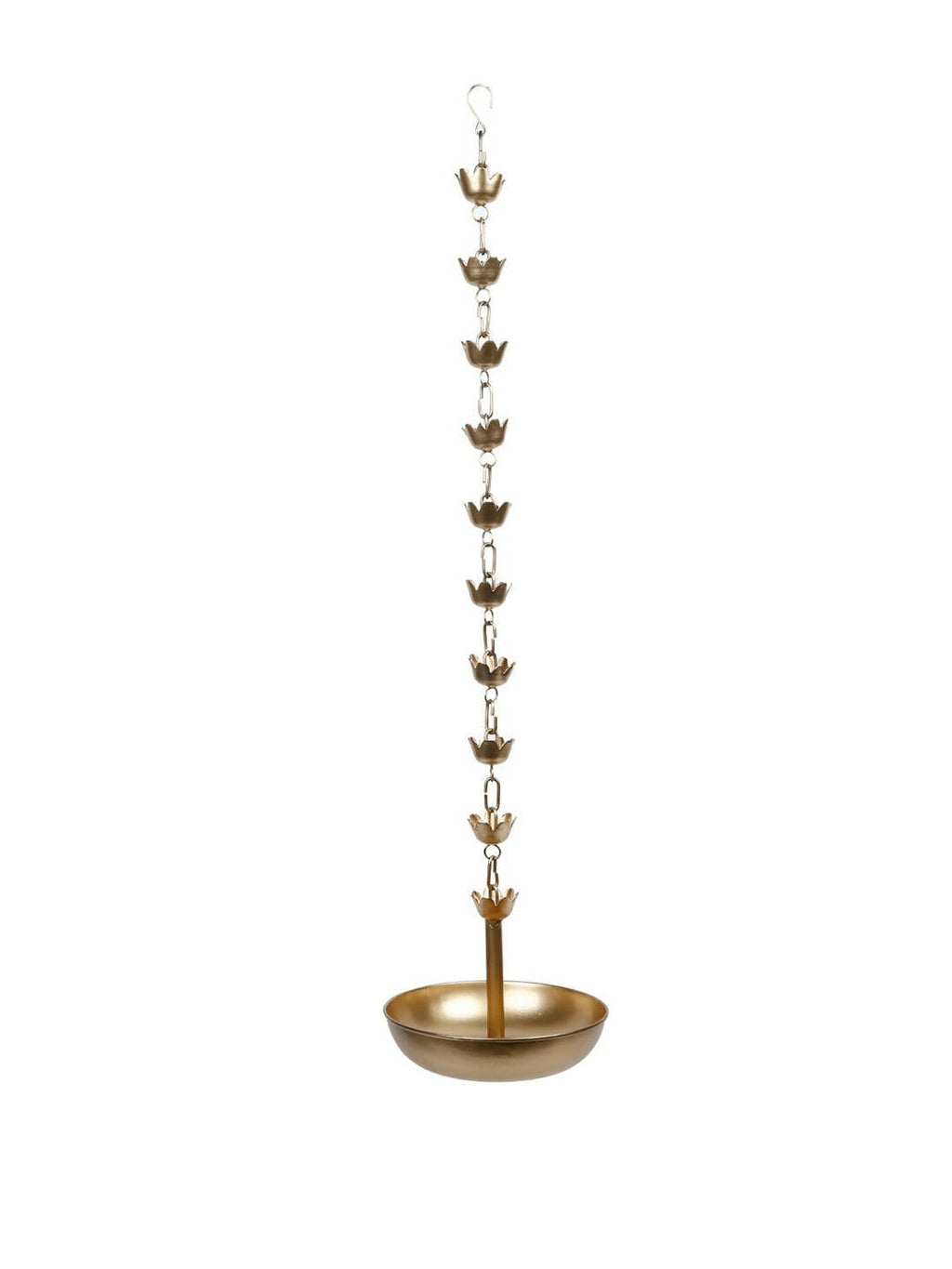 CraftVatika Gold-Toned Hanging Urli Bowl Showpiece