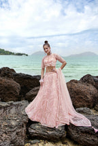 House of Panchhi Coral Net Multi Sequins with heavy Zarkan embroidery Lehenga choli & Dupatta