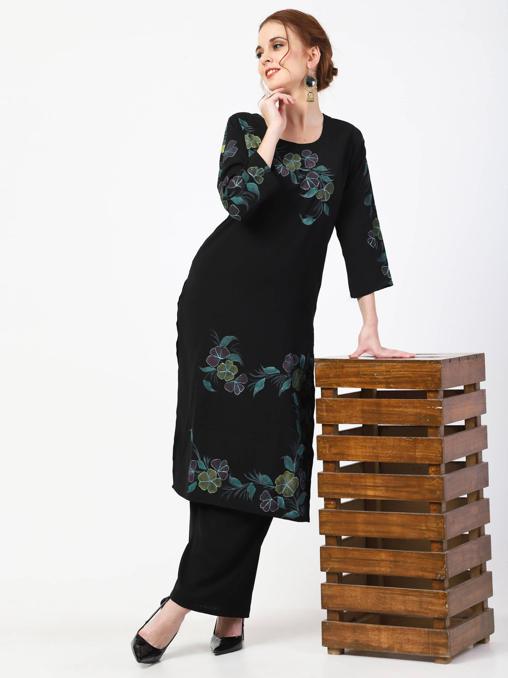 Cheera Kurta Palazzo With Leheria Dupatta Set (CH114KPD)