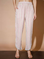 Myshka Women Pink Printed Kurta & Trousers - Distacart