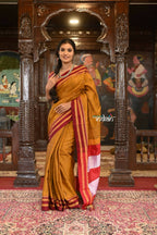 Very Much Indian Handloom Cotton Viscose Ilkal Saree Bright Beige Yellow - Distacart