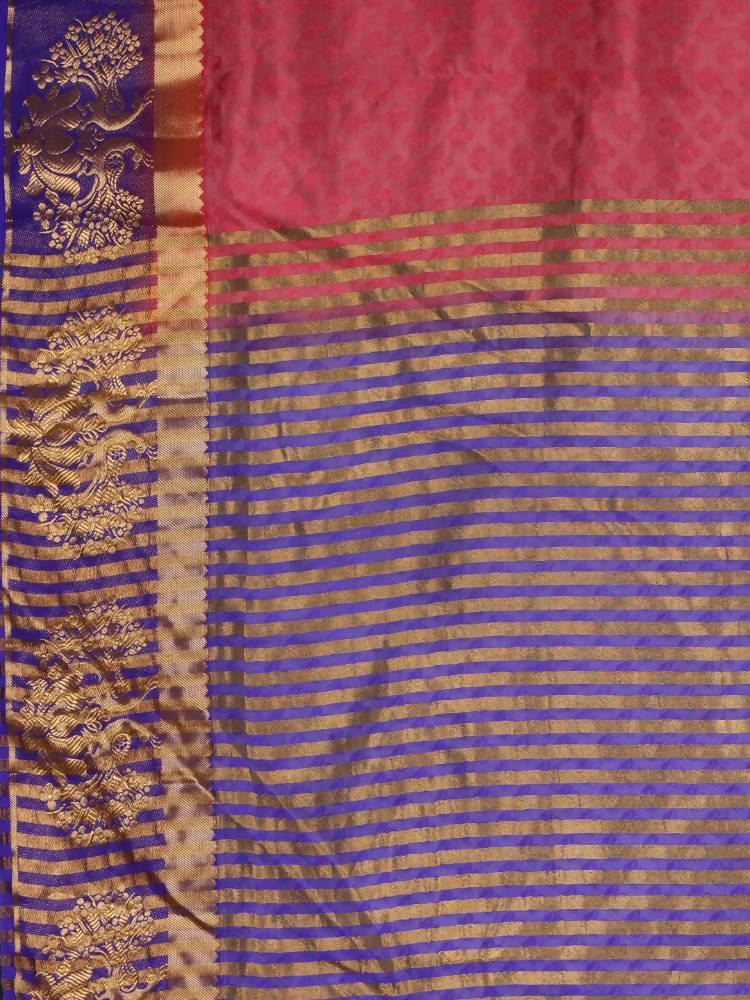 Kalamandir Floral Weaving Pink Pashmina Saree