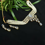 Mominos Fashion Johar Kamal Gold-Plated Brass Finish Kundan/Stone Choker For Women (White) - Distacart