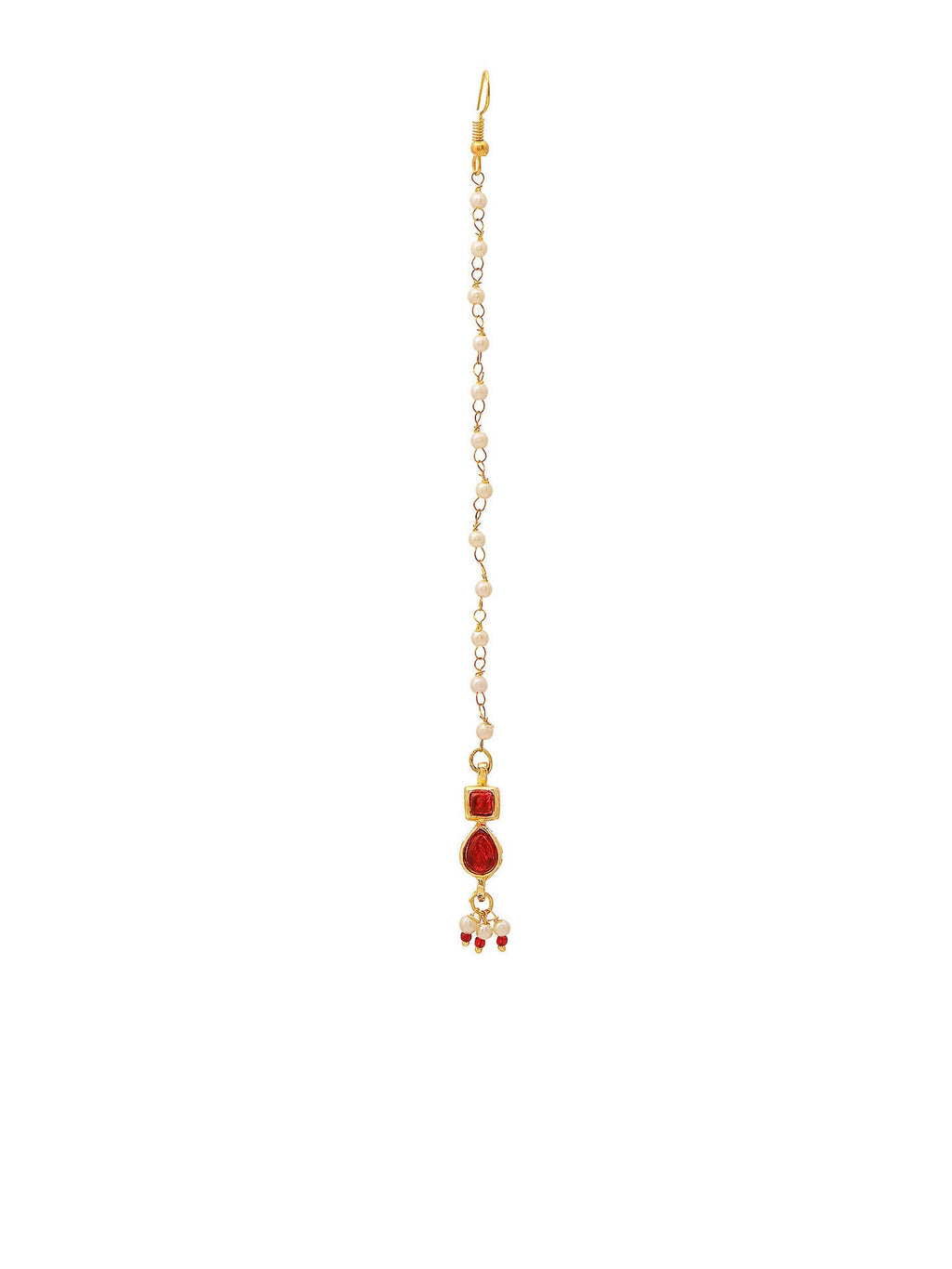 Ruby Raang Red Kundan Maang Tikka - Distacart