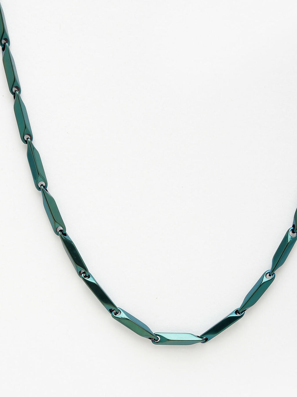 NVR Men's Green Rhodium-Plated Stainless Steel Chain