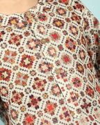 Joban Fashion Kids Island Cotton Full Sleeves Printed Kurta and Pyjama- Maroon