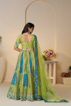 Kesar Fab Green Banarasi Silk Embroidered Lehenga
