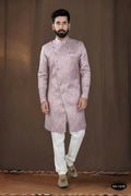 Joban Fashion Men's Pink Woven Jacquard Kurta with Pyjama