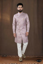 Joban Fashion Men's Pink Woven Jacquard Kurta with Pyjama