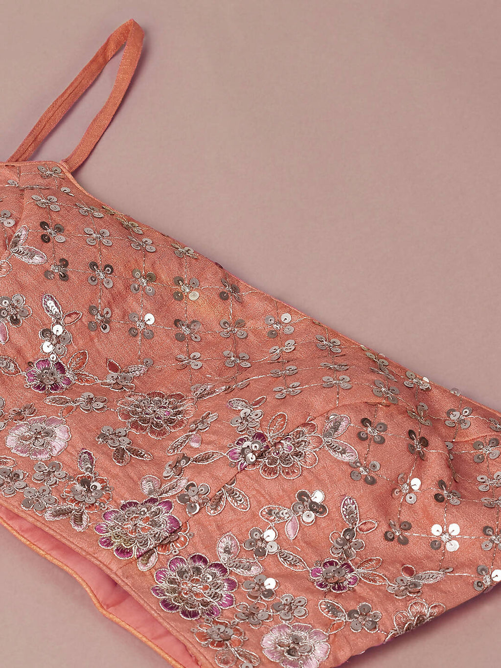 House of Panchhi Peach Organza Floral Printed Lehenga choli & Dupatta
